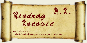 Miodrag Kočović vizit kartica